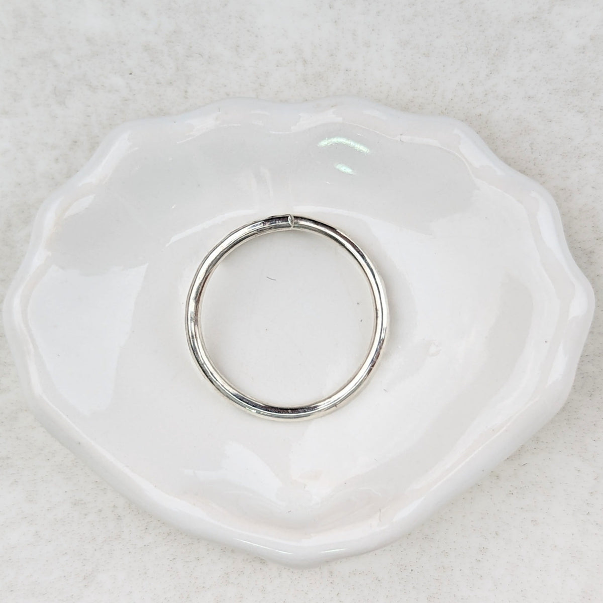 Silver ring from above