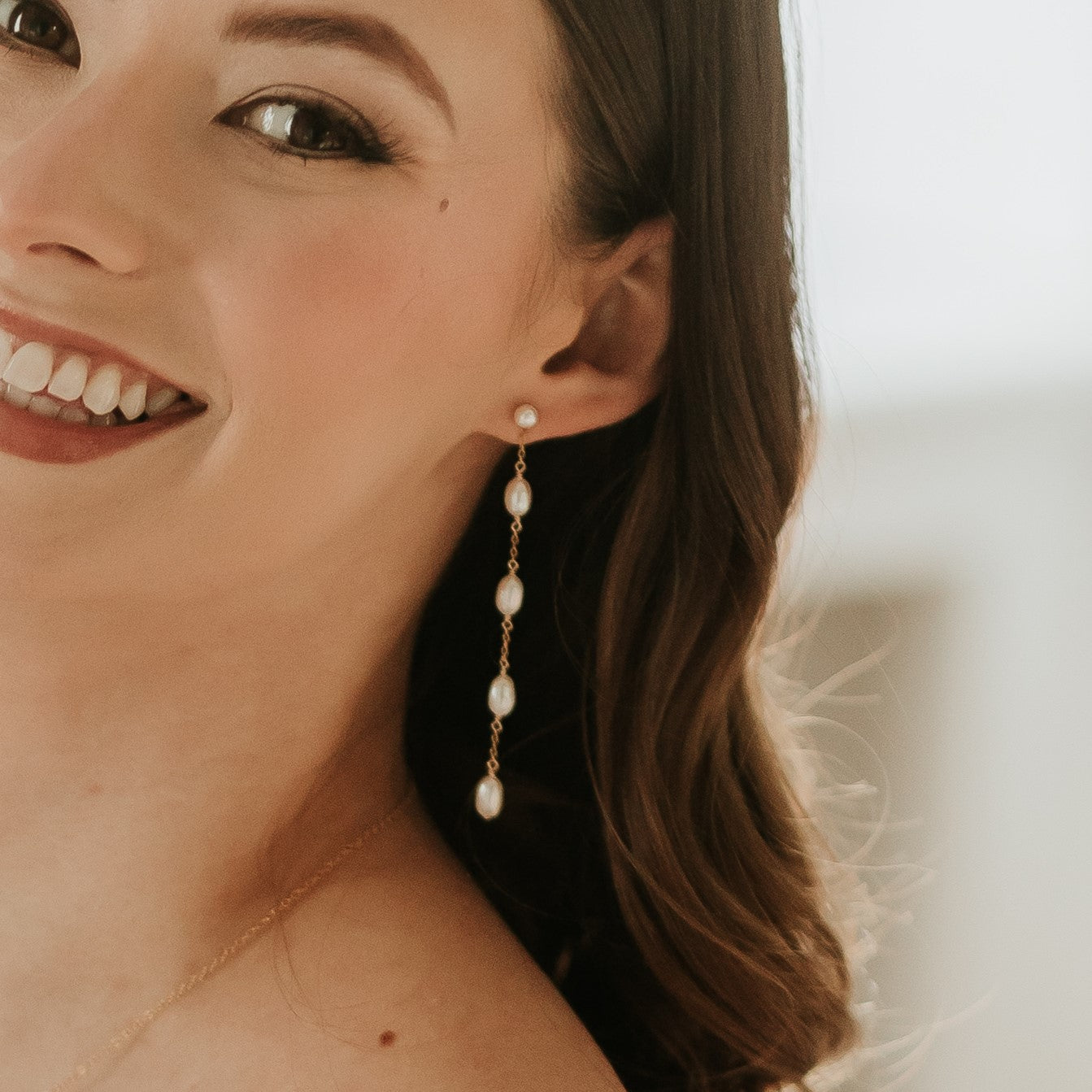Emilie Pearl Statement Earrings for Brides