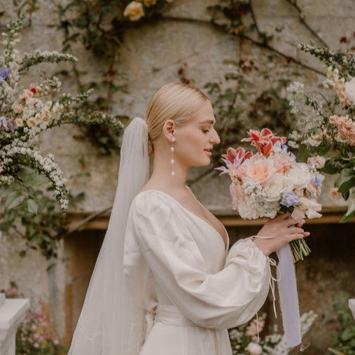 Frankie Drop Pearl Statement Earrings for Bride