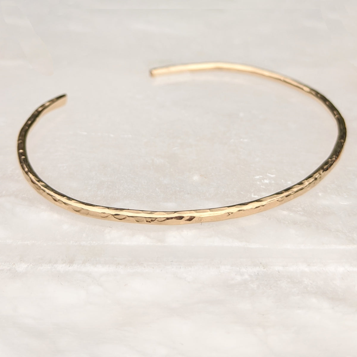 Gold filled hammered cuff bracelet