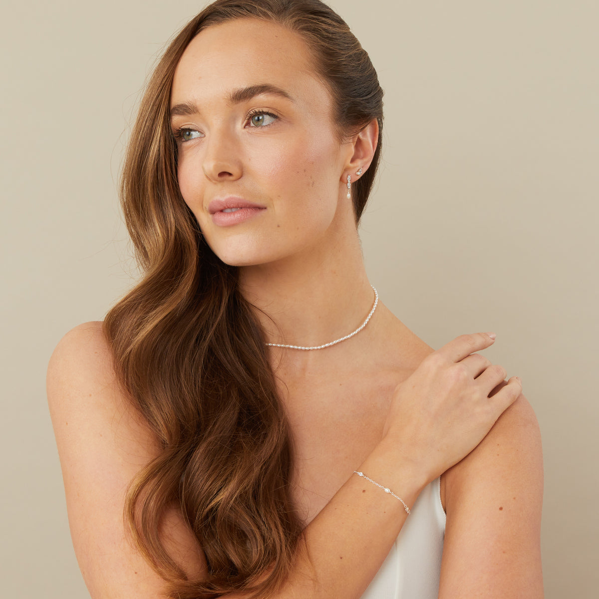 Marquise Crystal and Pearl Satellite Bracelet - Mira