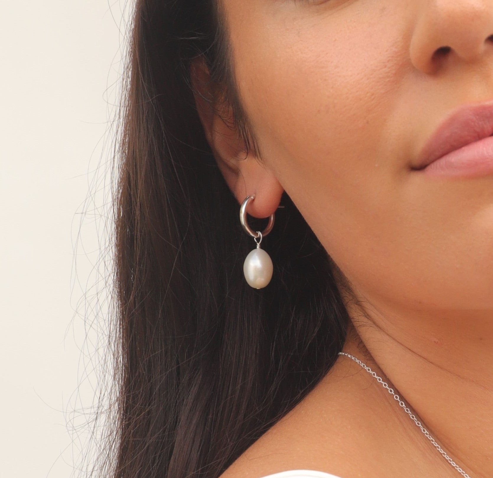 Pearl Hoop Earrings