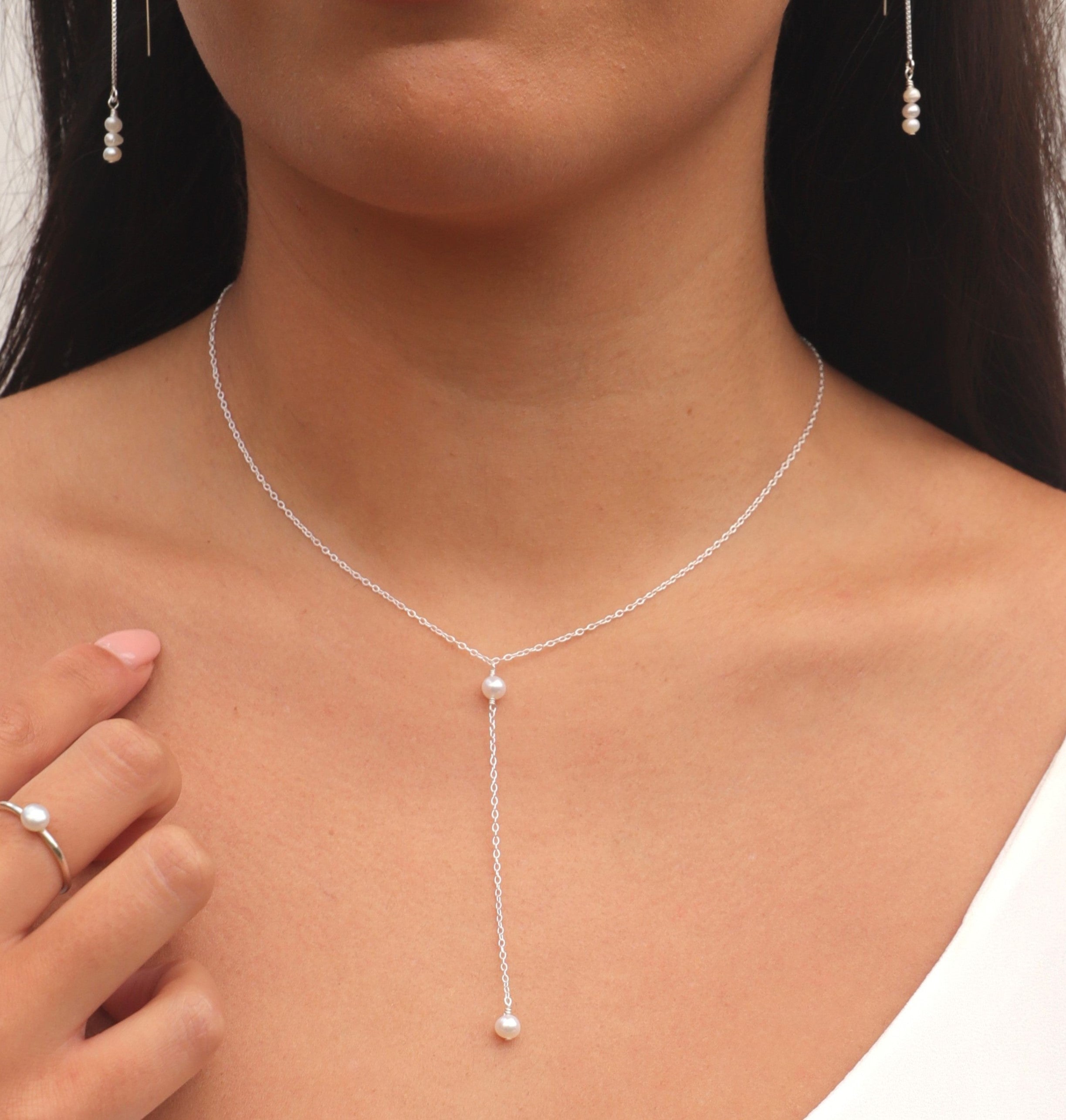 Silver Pearl Necklace