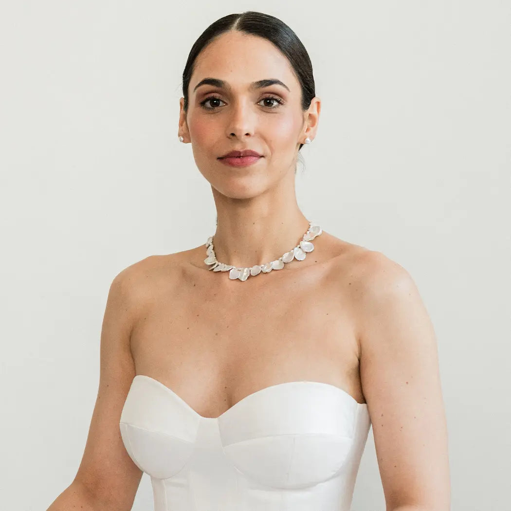 Petal Pearl Statement Necklace - Adie