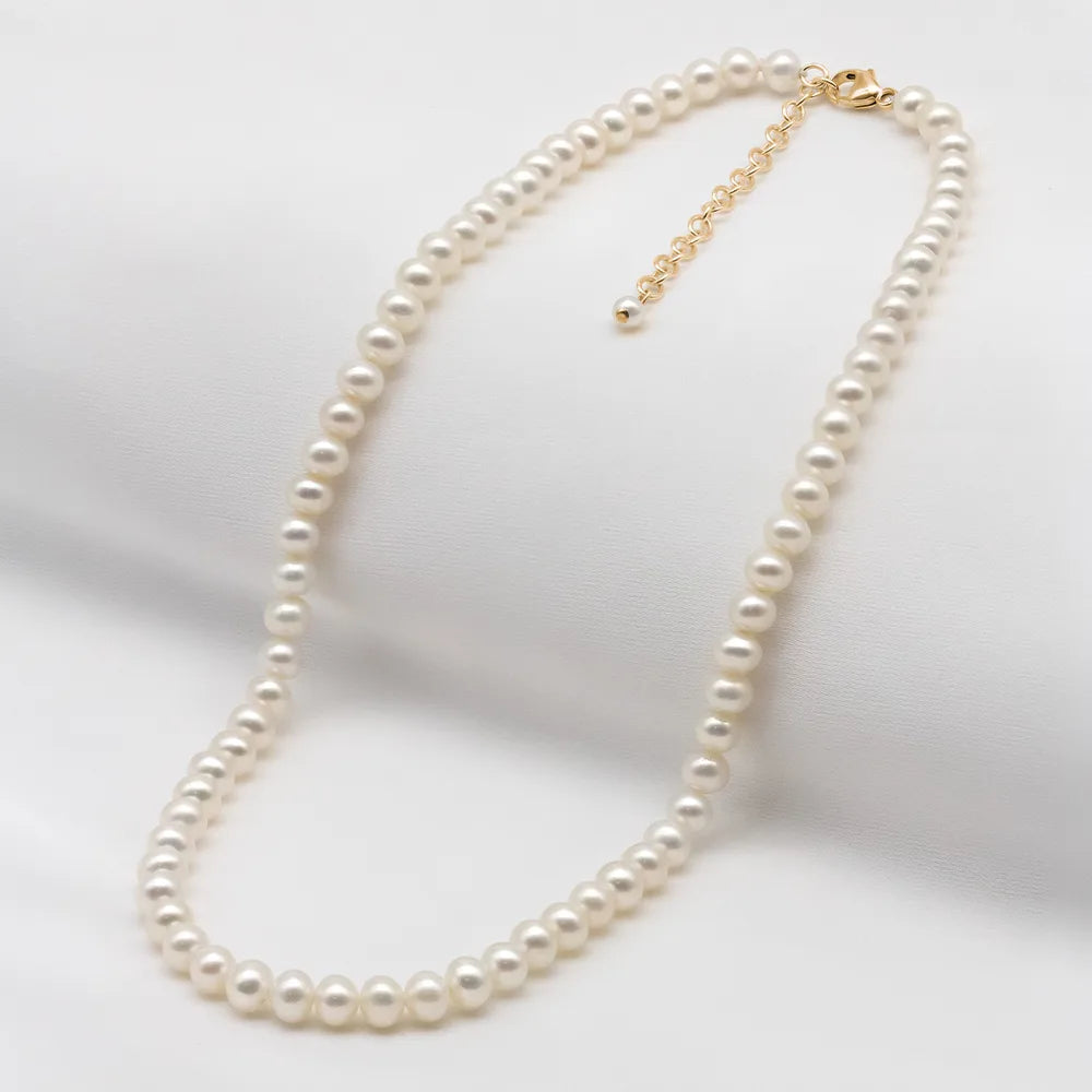 Audrey Classic Round Pearl Necklace