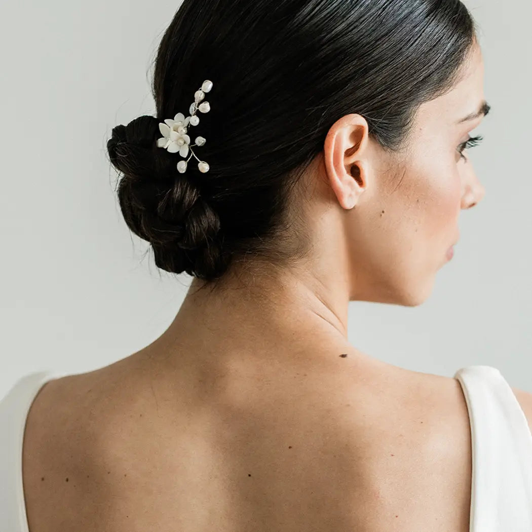 Bridal Mini Flower and Pearl Hair Pins