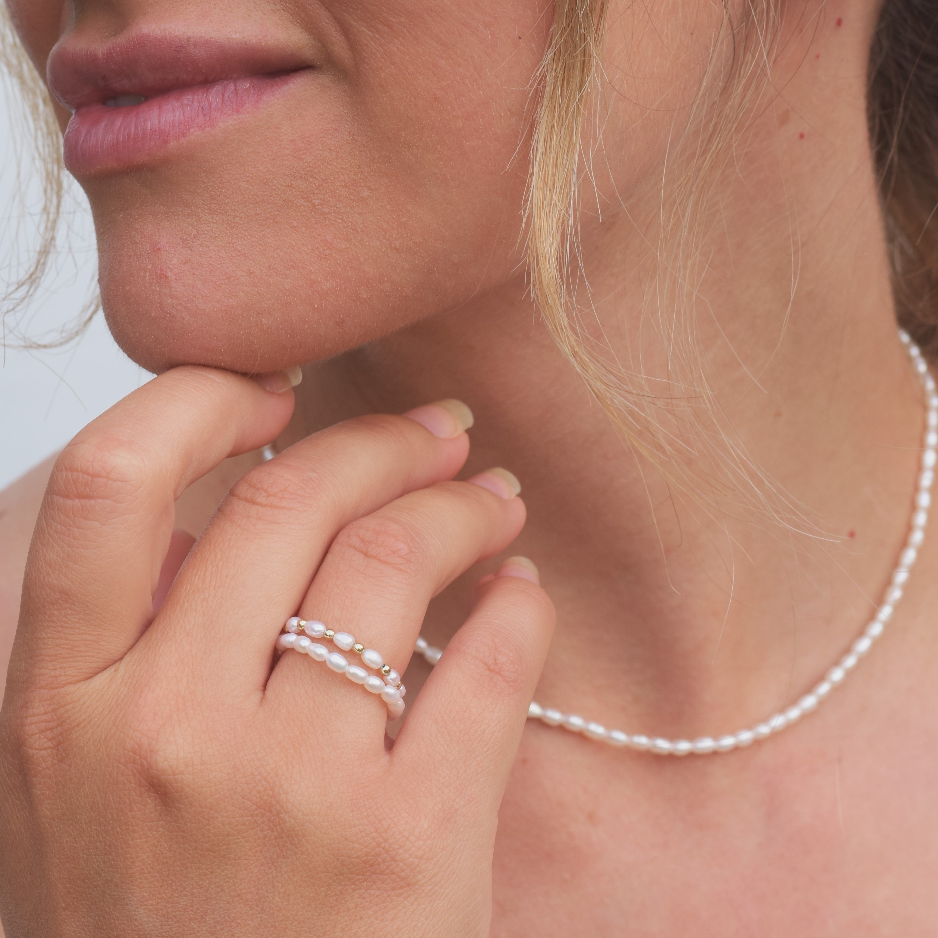 Sead pearl stacking rings