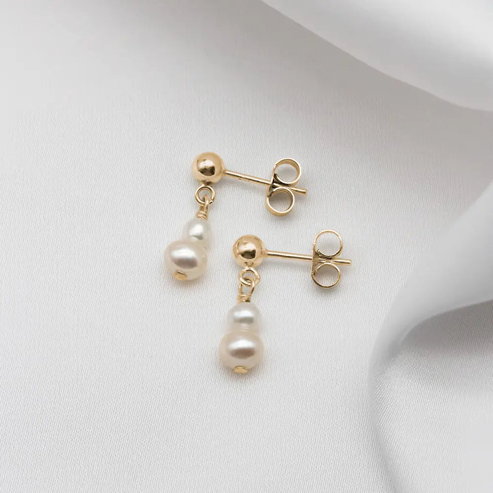 Sophia Double Drop Pearl Earring