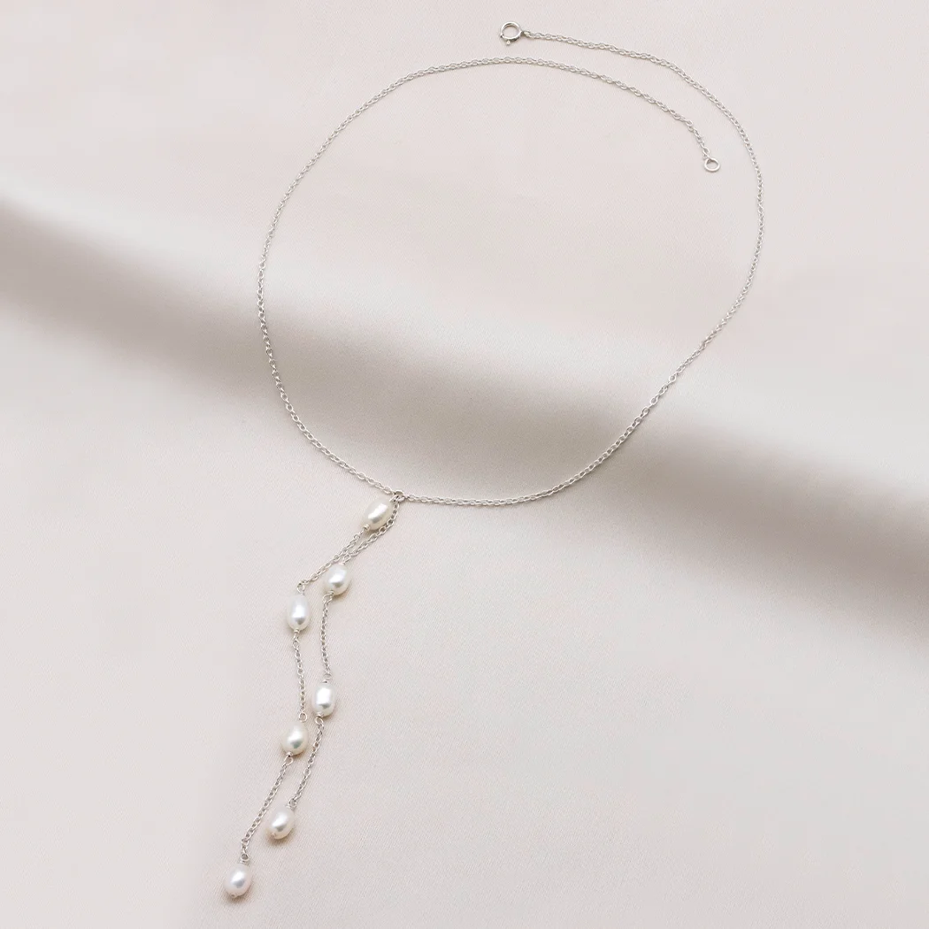 Maya Double Strand Long Pearl Necklace