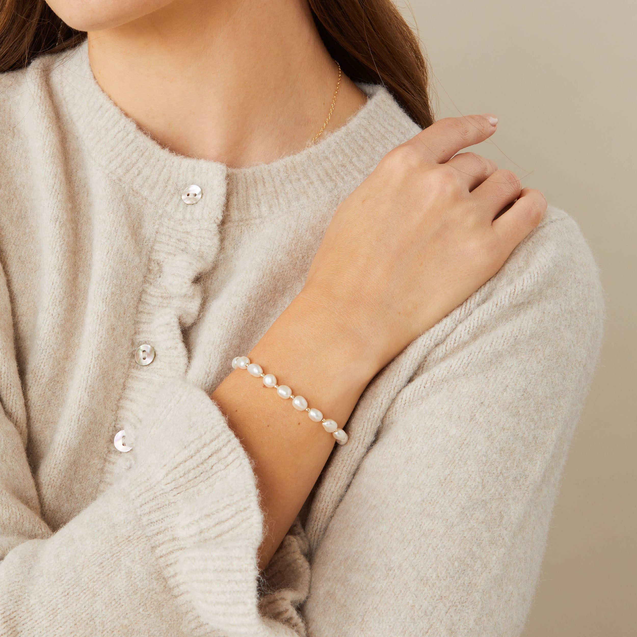 Baroque Pearl and Bead Bracelet - Lauren