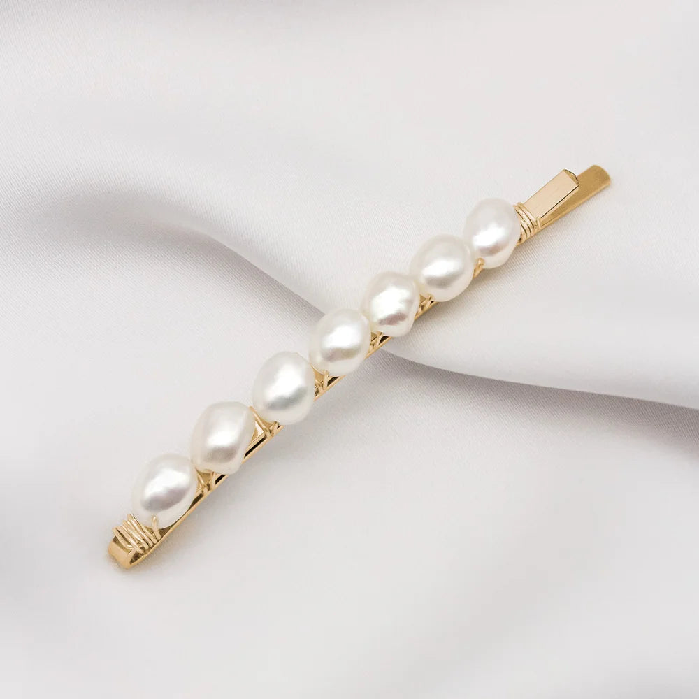 Alyssa Freshwater Pearl Hair Slide Short
