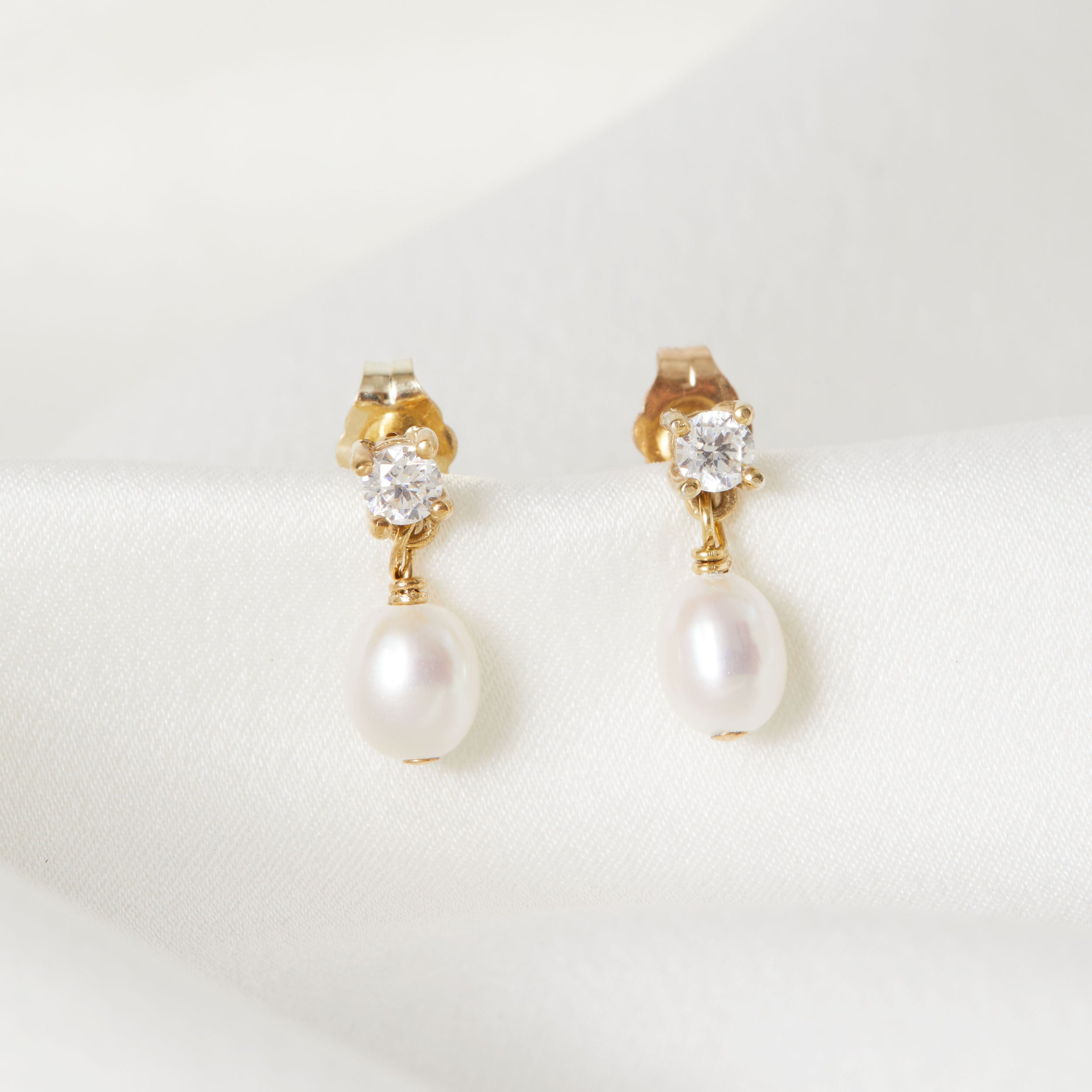 Mini Crystal Pearl Drop Earrings - Halley