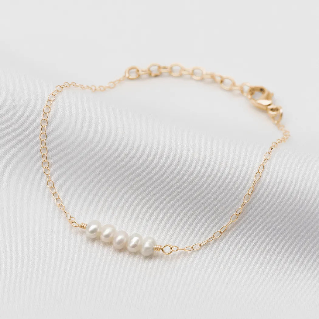 Eliana Tiny Pearl Bar Bracelet