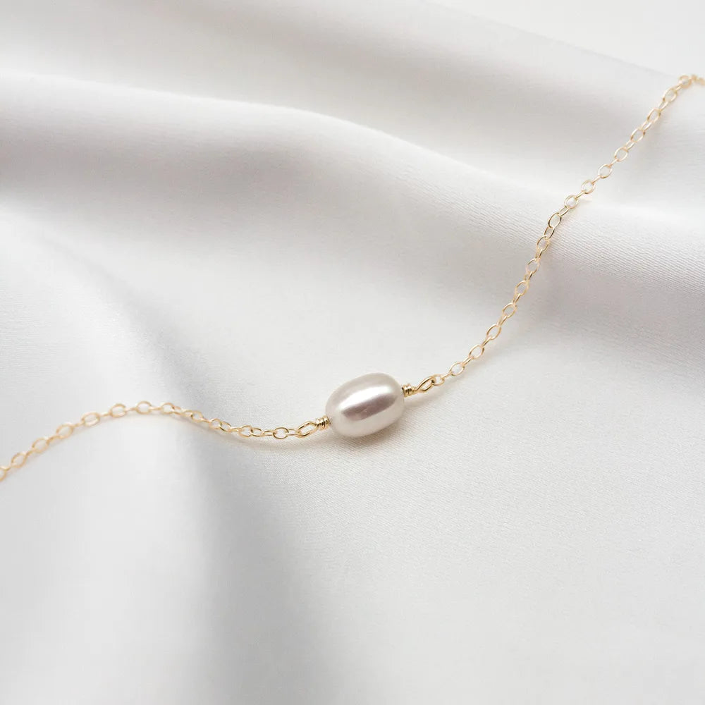 Mini Cara Single Pearl Choker Necklace