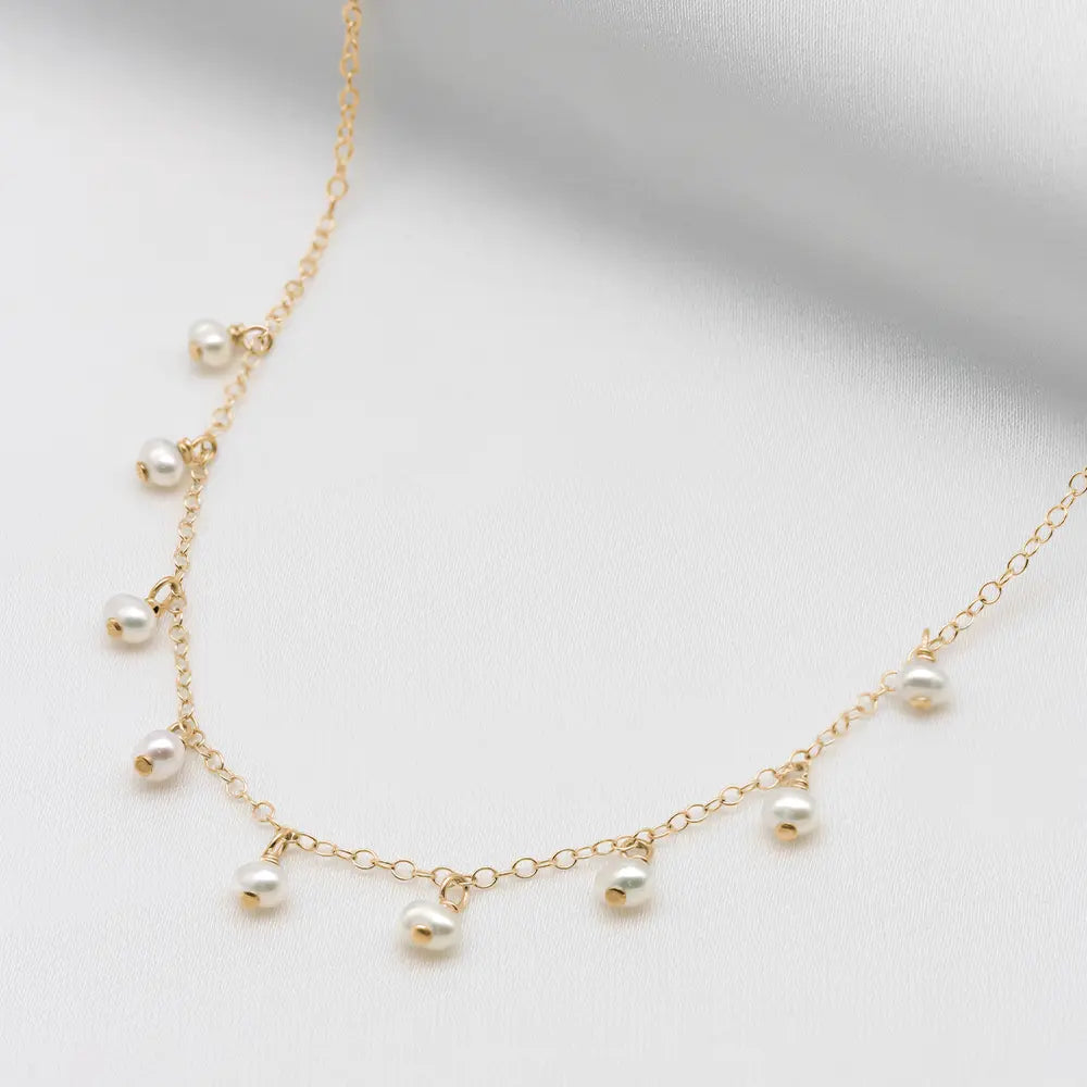 Delicate Bridal Earring and Necklace Set - Delilah