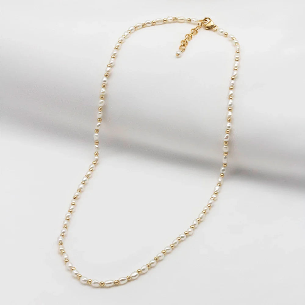 Nina Tiny Pearl And Bead Necklace