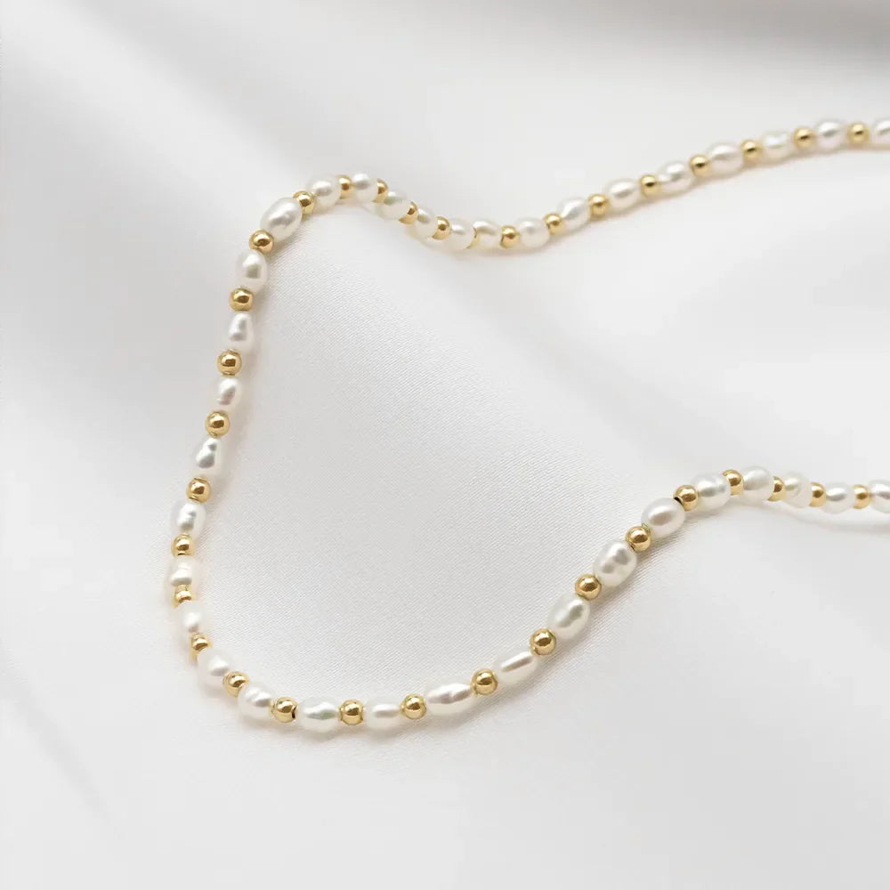 Nina Tiny Pearl And Bead Necklace