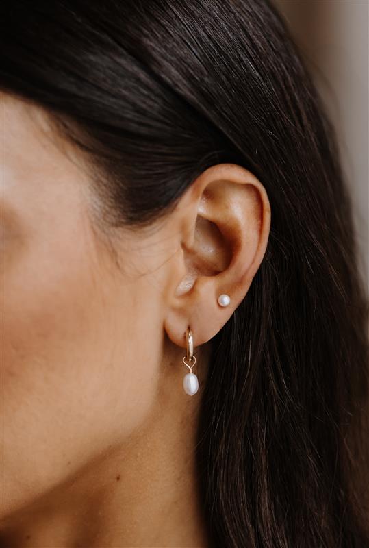 Small Pearl Hoop & Stud Earring Set - Mini Luna & Sia