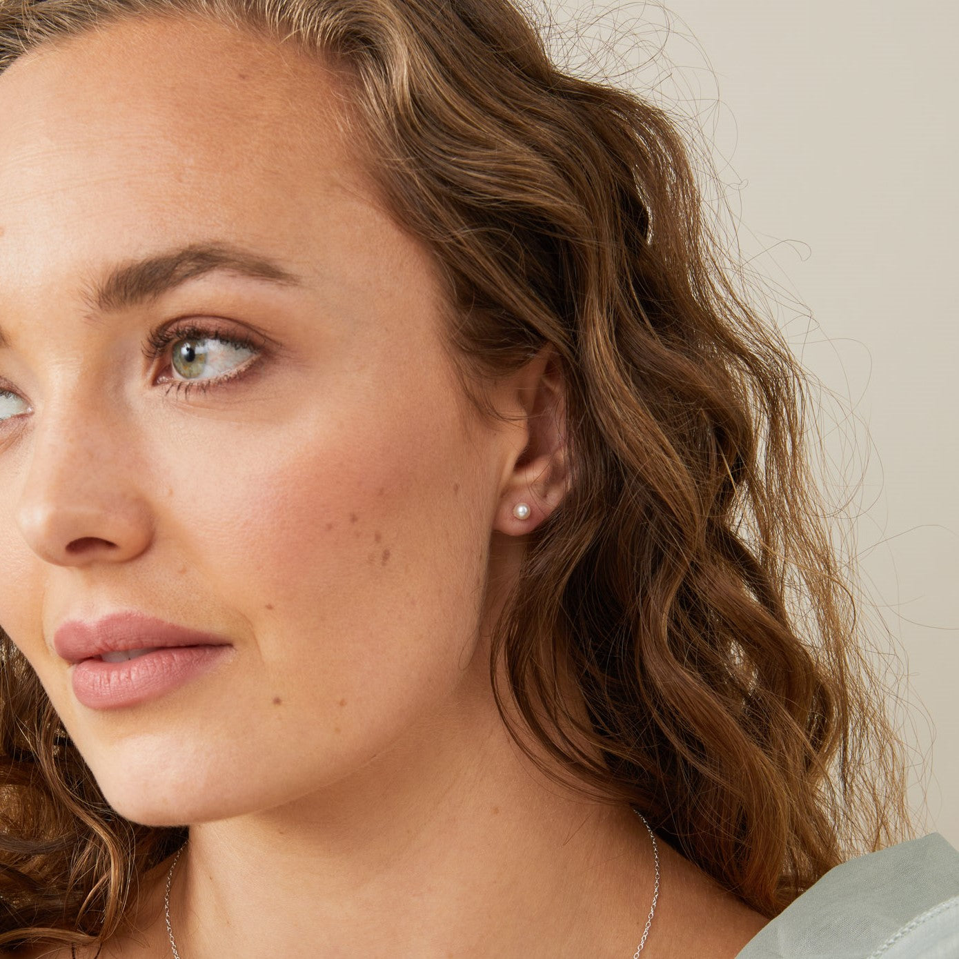 Mini Luna Pearl Stud Earrings