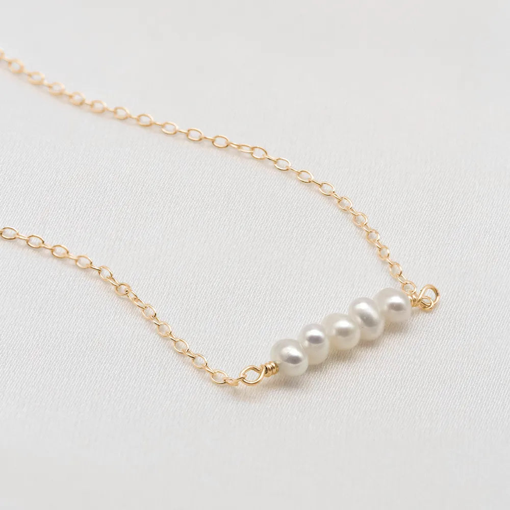 Eliana Tiny Pearl Bar Necklace