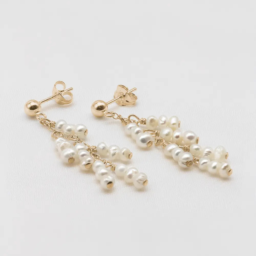 Delilah Bridesmaids Pearl Cluster Earrings
