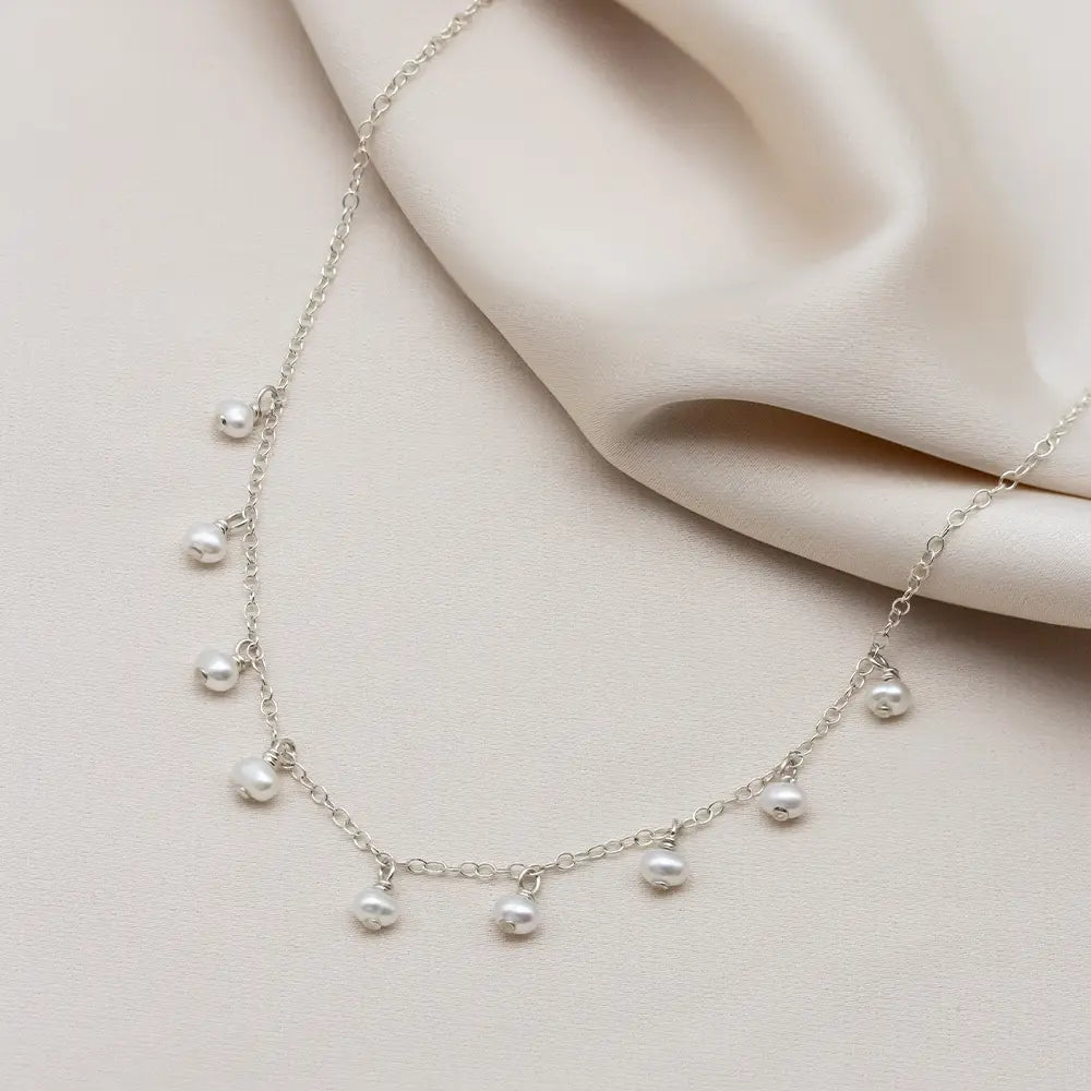 Delicate Bridal Earring and Necklace Set - Delilah
