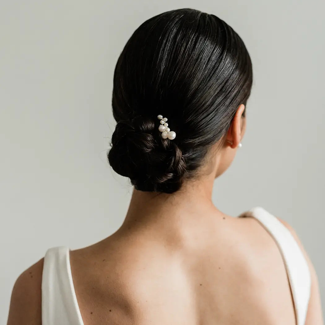 Small Bridal Pearl Cluster Hair Comb