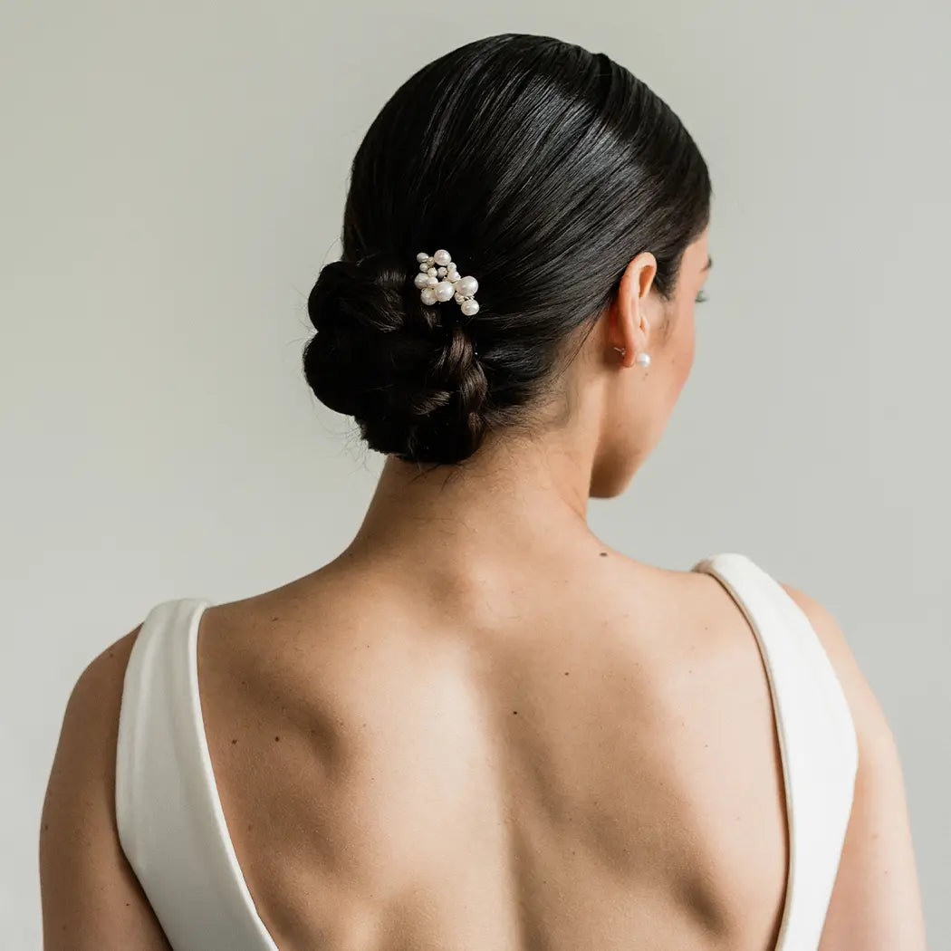 Small Bridal Pearl Cluster Hair Comb