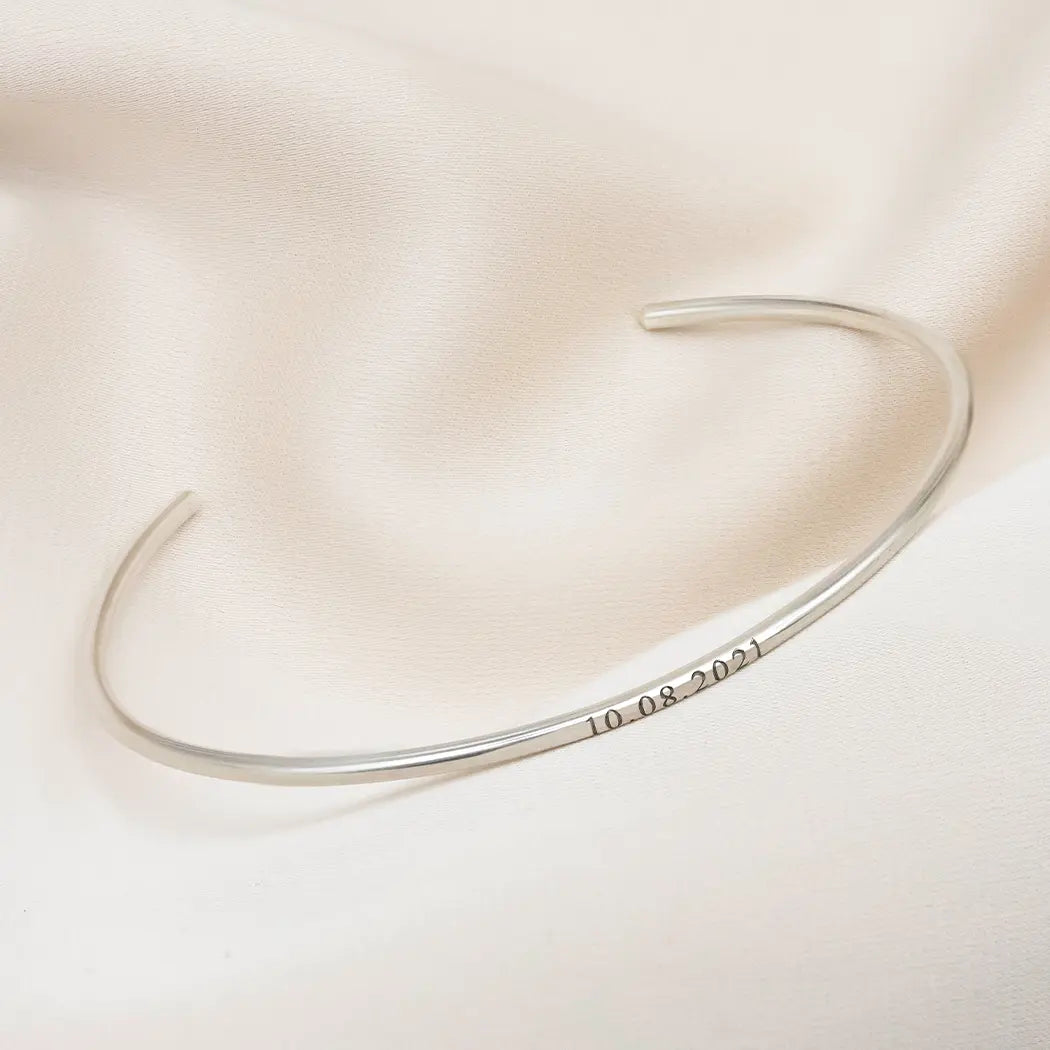 Personalised Dainty Plain Stacking Bangle