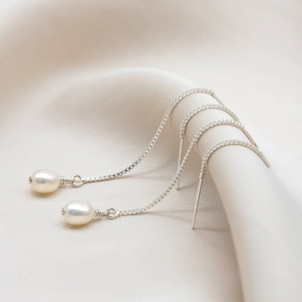 Lola Bridesmaid Pearl Dangle Earrings