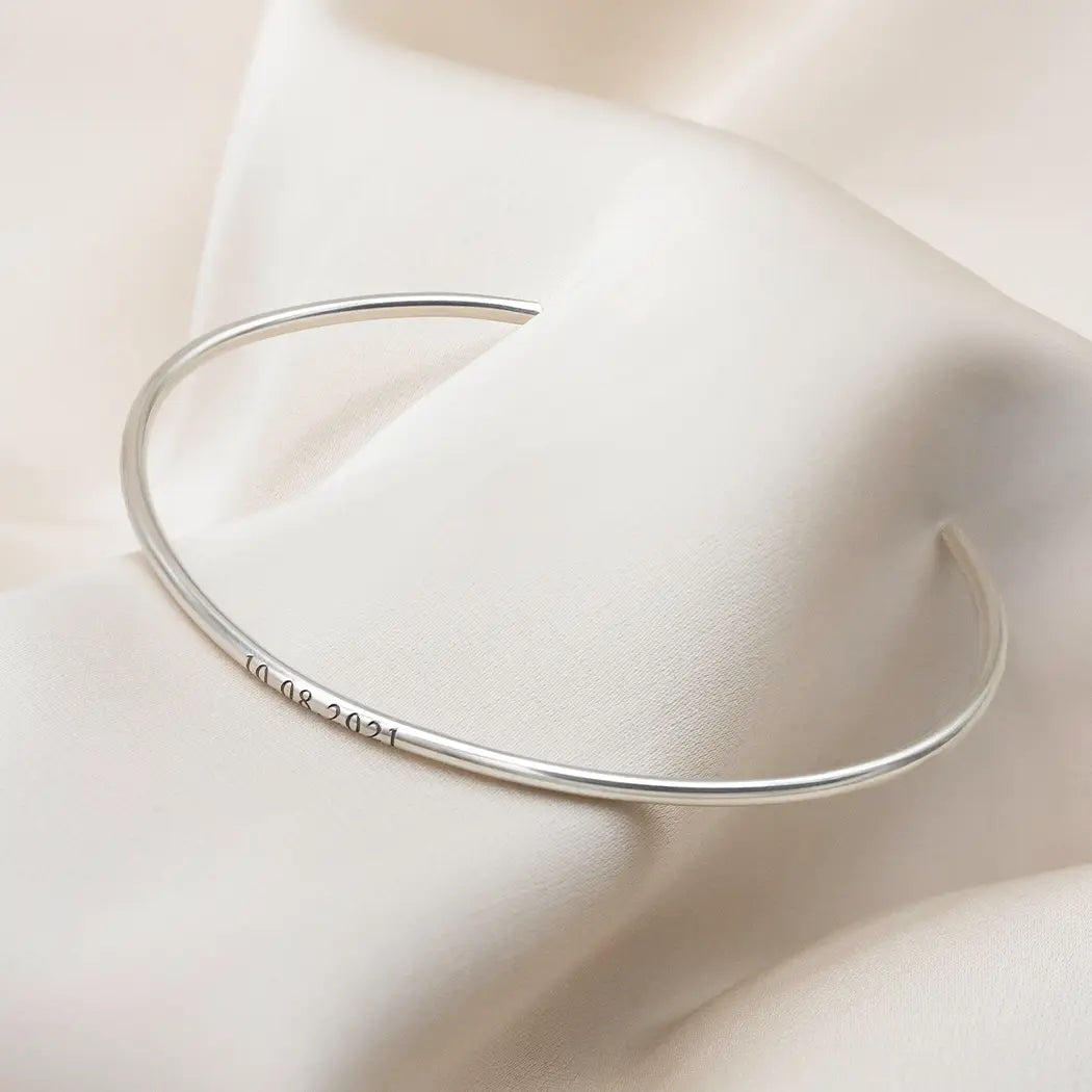 Personalised Dainty Plain Stacking Bangle