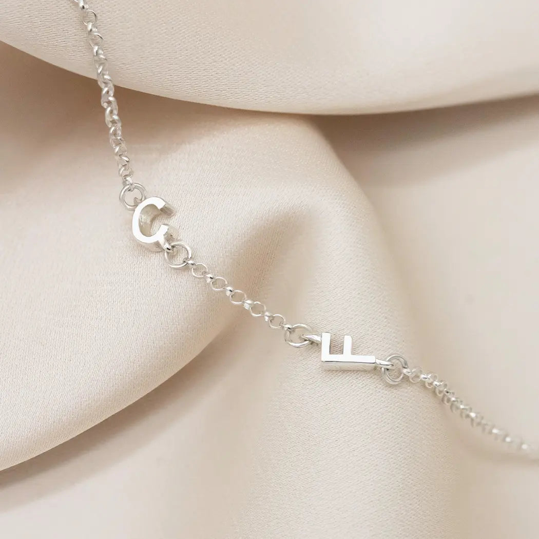 Double Little Letter Chain Link Bracelet