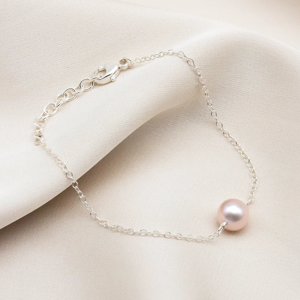 Single Round Pink Pearl Bracelet - Amari