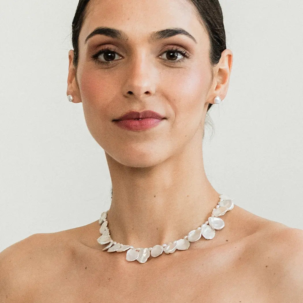 Petal Pearl Statement Necklace - Adie