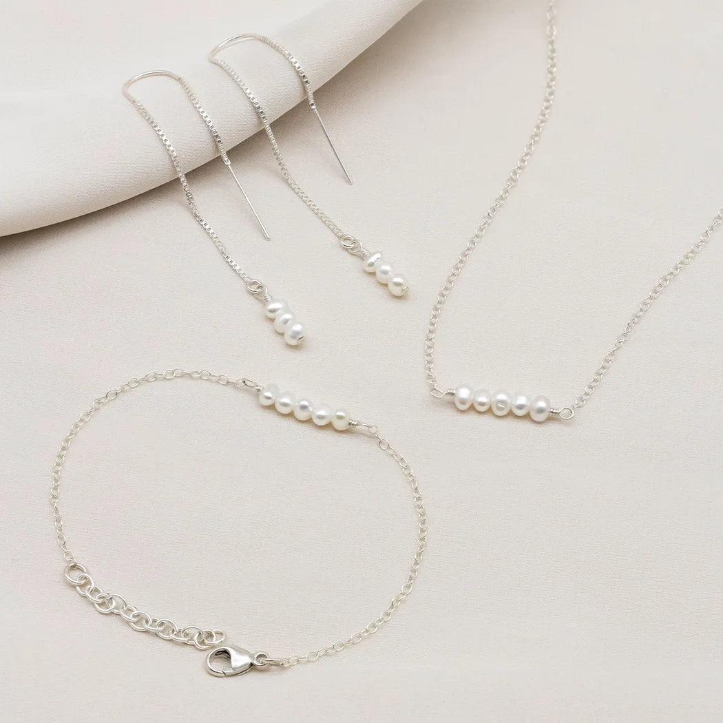 Tiny Pearl Bridal Jewellery Set - Mila