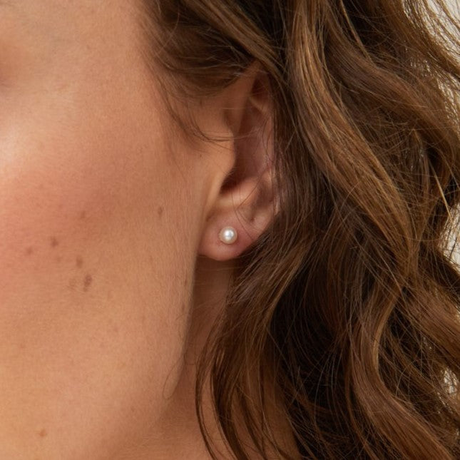 Mini Luna Pearl Stud Earrings